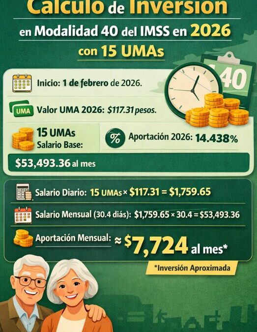 ¿Cuánto Invertiré Si Cotizo En Modalidad 40 A Partir Del 1 De Febrero Con 15 UMAs?