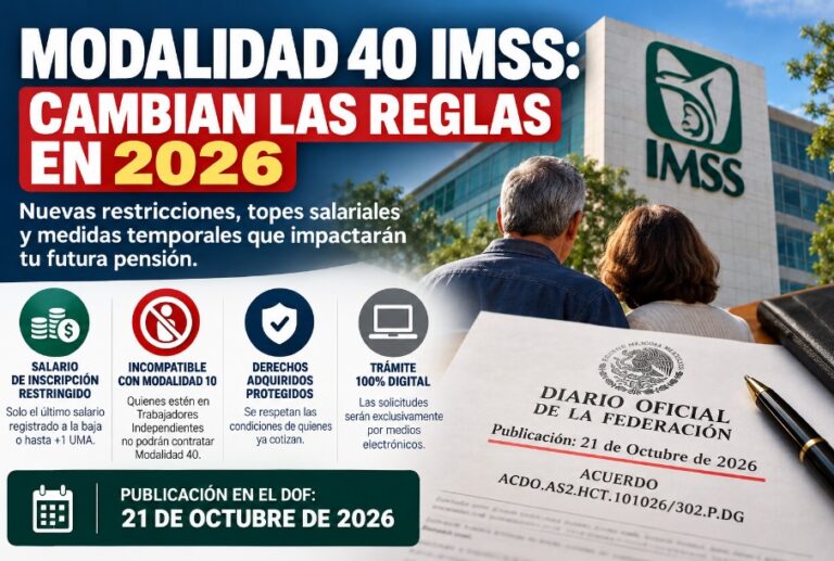 Modalidad 40 IMSS 2026: nuevas reglas y cambios del DOF